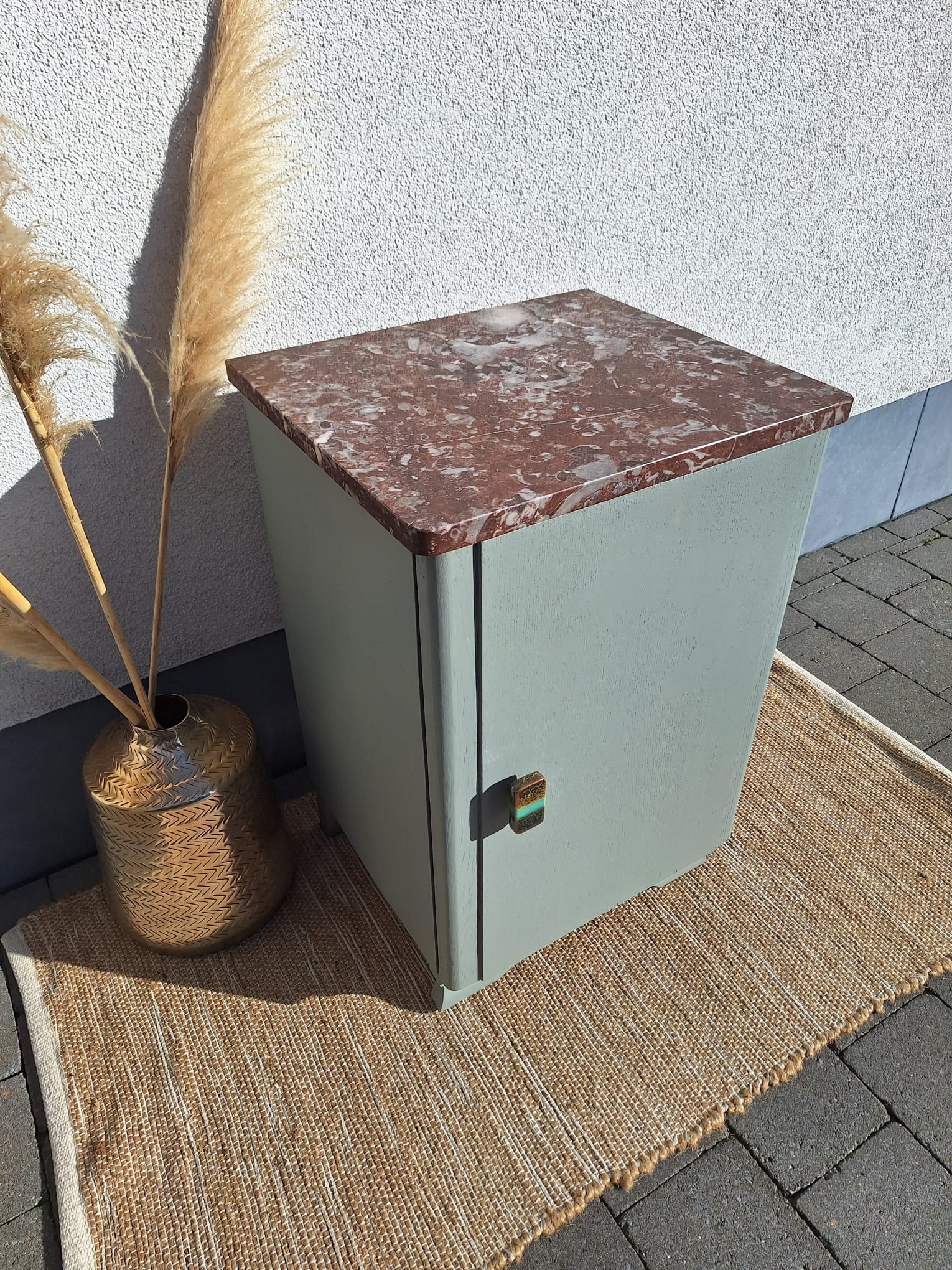 Kastje met rood marmeren blad - Afbeelding 2