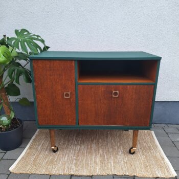 Mid-century stijl kastje op wieltjes