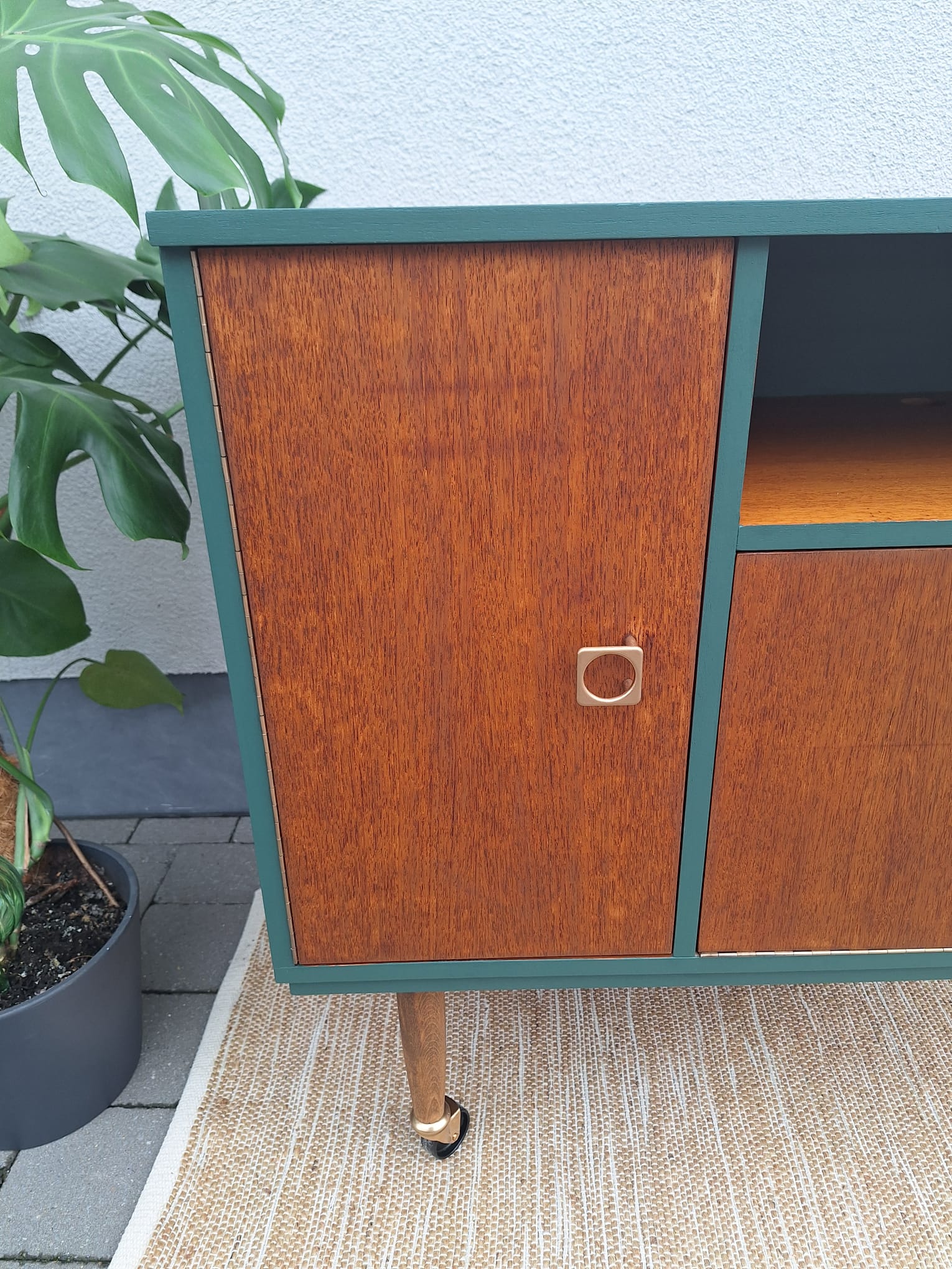 Mid-century stijl kastje op wieltjes - Afbeelding 3