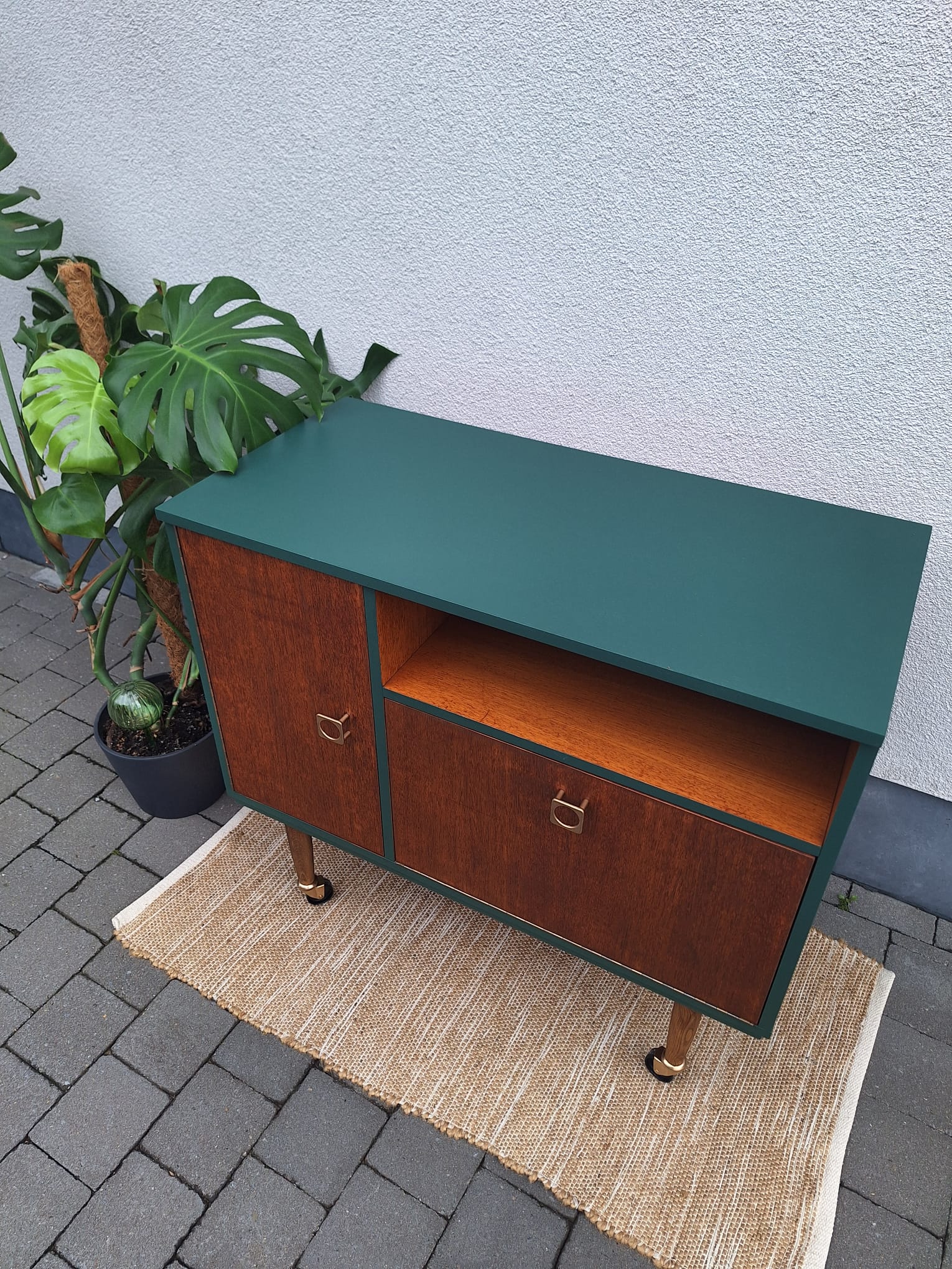 Mid-century stijl kastje op wieltjes - Afbeelding 4